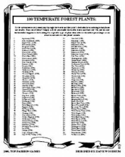 Role Playing Games - 100 Temperate Forest Plants