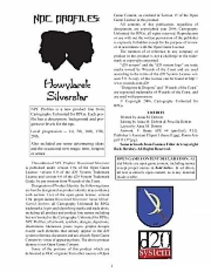 Role Playing Games - NPC Profiles: Howylarek Silverstar