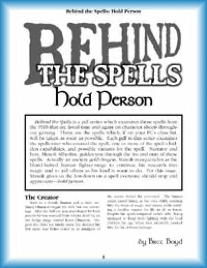Role Playing Games - Behind the Spells: Hold Person