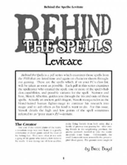 Role Playing Games - Behind the Spells: Levitate