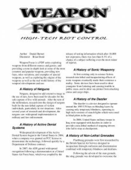 Role Playing Games - Weapon Focus: High Tech Riot Control