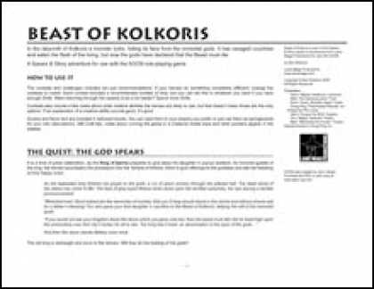 Role Playing Games - AGON-Beast of Kolkoris
