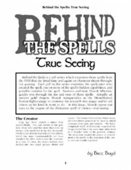 Role Playing Games - Behind the Spells: True Seeing