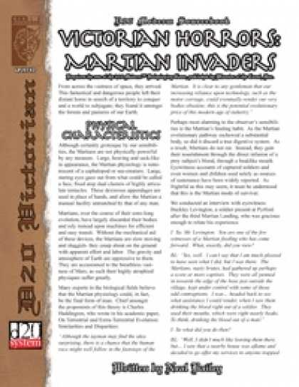Role Playing Games - Victorian Horrors: Martian Invaders