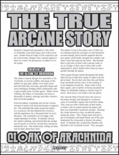 Role Playing Games - The True Arcane Story: Cloak of Arachnida