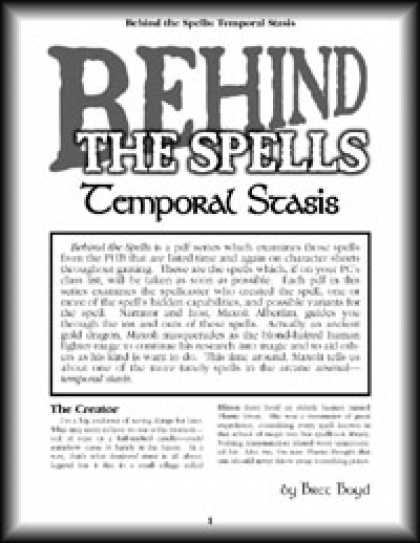 Role Playing Games - Behind the Spells: Temporal Stasis