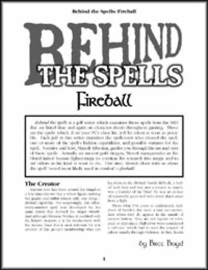 Role Playing Games - Behind the Spells: Fireball