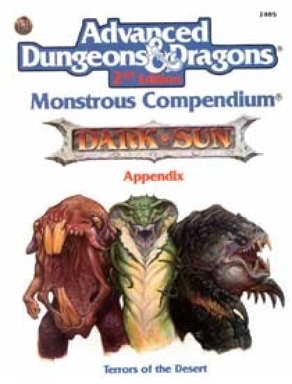 Role Playing Games - Monstrous Compendium - Dark Sun Appendix