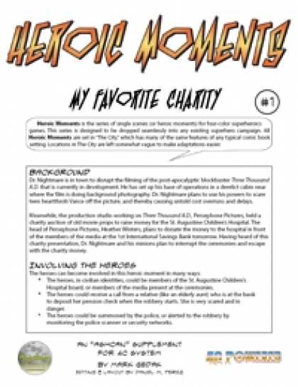 Role Playing Games - Heroic Moments #1: My Favorite Charity
