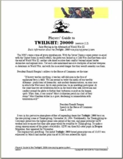 Role Playing Games - DTRPG Guide to Twilight: 2000 version 2.0