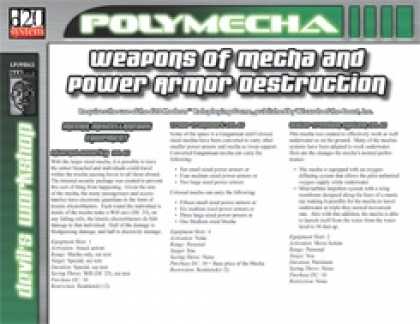 Role Playing Games - Weapons of Mecha and Power Armor Destruction