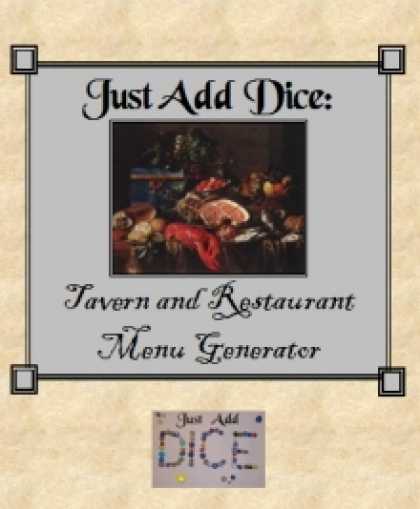 Role Playing Games - Just Add Dice: Tavern and Restaurant Menu Generator