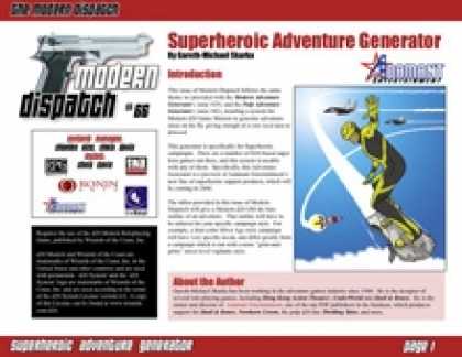 Role Playing Games - Modern Dispatch (#66): Superheroic Adventure Generator