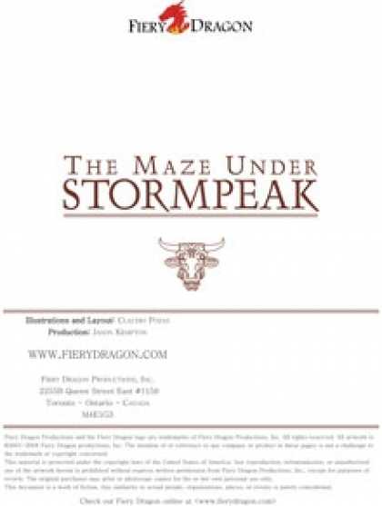 Role Playing Games - Counter Pack: The Maze Under Stormpeak