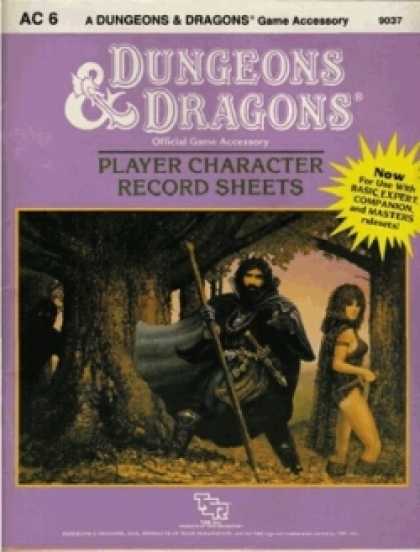 Role Playing Games - AC 6 D&D Player Character Record Sheets