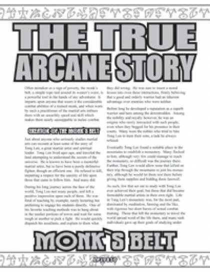 Role Playing Games - The True Arcane Story: Monk's Belt
