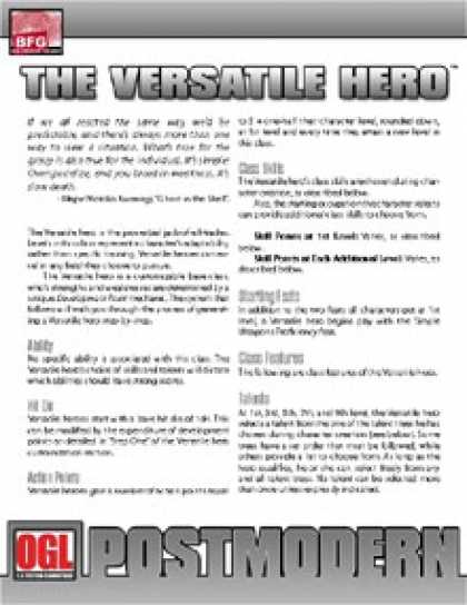 Role Playing Games - POSTMODERN: The Versatile Hero