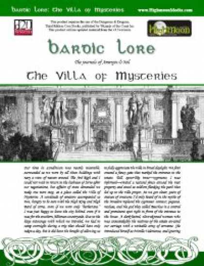 Role Playing Games - Bardic Lore: The Villa of Mysteries