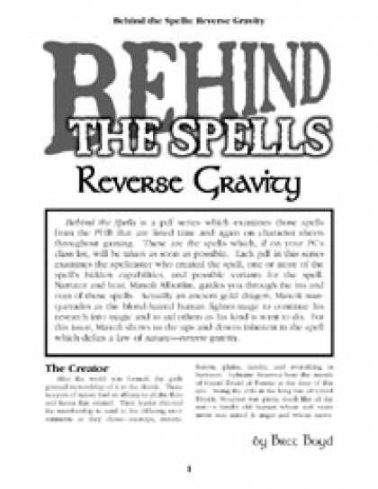 Role Playing Games - Behind the Spells: Reverse Gravity