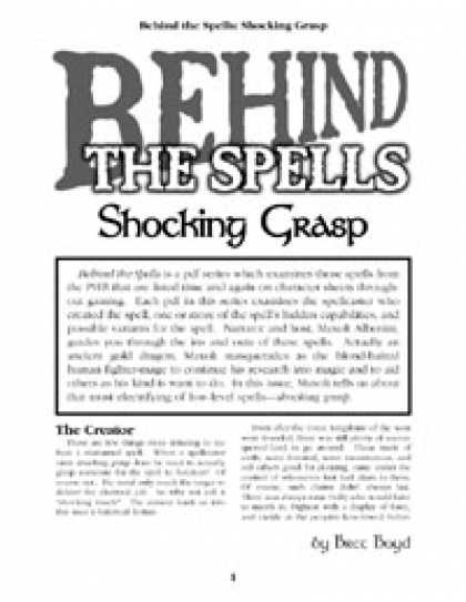 Role Playing Games - Behind the Spells: Shocking Grasp