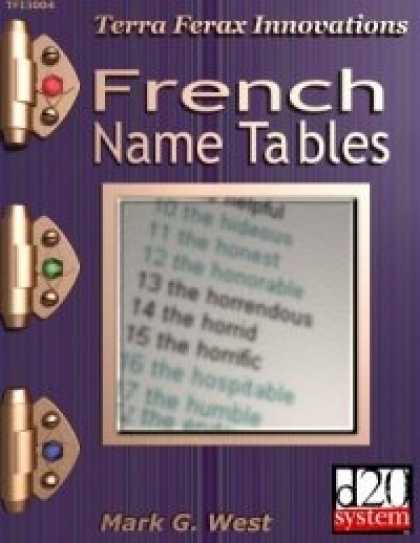 Role Playing Games - French Name Tables