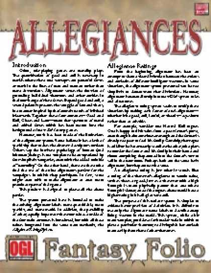 Role Playing Games - Fantasy Folio: Allegiances