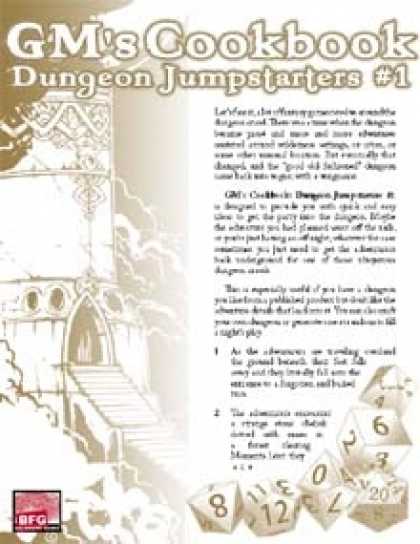 Role Playing Games - GM'S COOKBOOK: Dungeon Jumpstarters #1