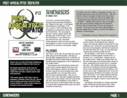 Role Playing Games - Post-Apocalyptic Dispatch (#13): Sunchasers