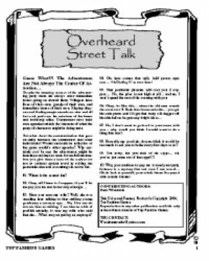 Role Playing Games - Overheard Street Talk