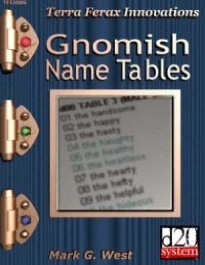 Role Playing Games - Gnomish Name Tables