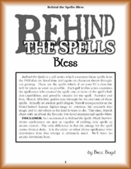Role Playing Games - Behind the Spells: Bless