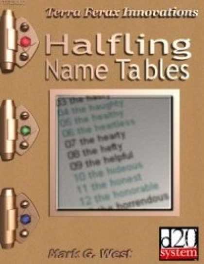 Role Playing Games - Halfling Name Tables