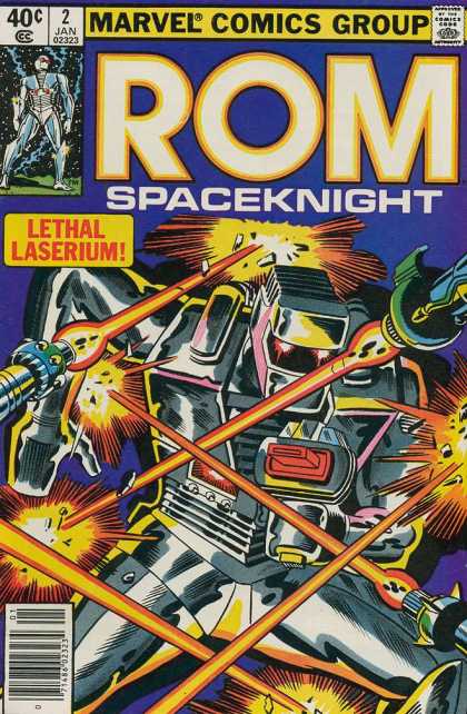 ROM Spaceknight 2 - Marvel Comics Group - Approved By The Comics Code - Lethal Laserium - Robot - Laser