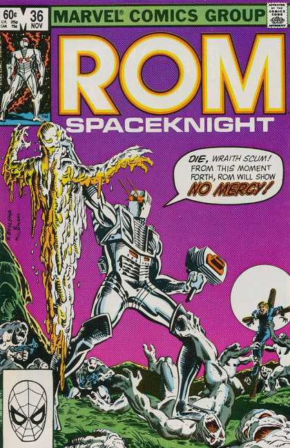 ROM Spaceknight 36 - Marvel - No Mercy - November - Robot - Speech Bubble