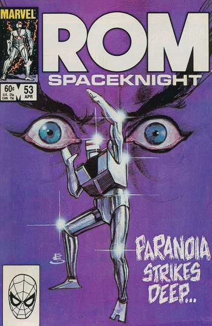 ROM Spaceknight 53 - Blue Eyes - Marvel - Purple - Robot - Paranoia