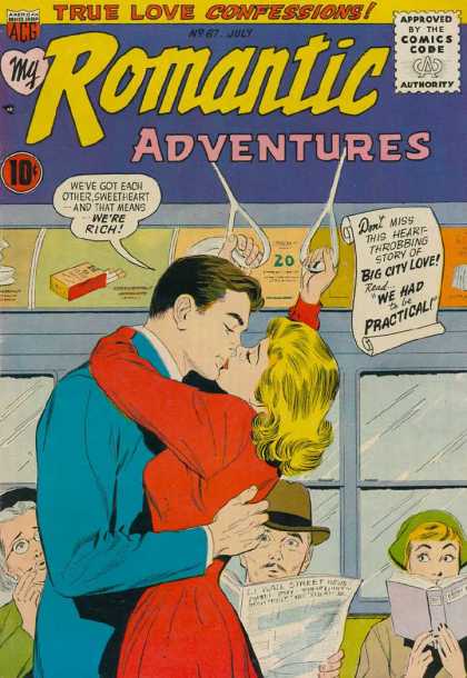 Romantic Adventures 67 - Love Story - Kiss - Train - Comics Code - Romance