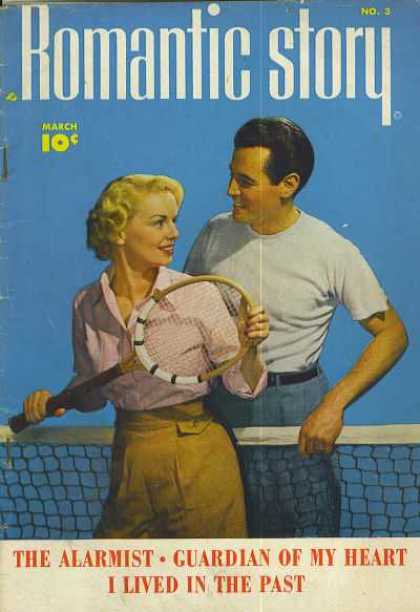 Romantic Story 3 - Man - Woman - Net - Racquet - Tennis
