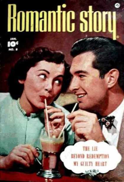 Romantic Story 8 - Man - Woman - Straw - Necktie - Glass