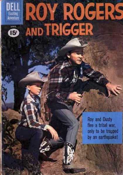 Roy Rogers Comics 142 - Dell - Exciting Adventure - Roy - Dusty - Tree