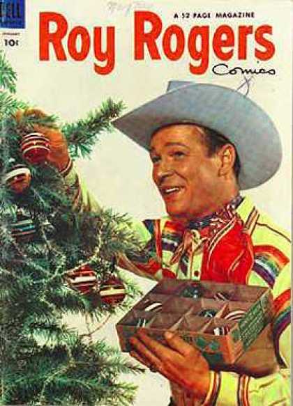 Roy Rogers Comics 73 - Man - Hat - Designs - Tree - Box