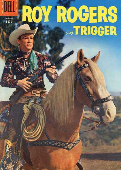 Roy Rogers Comics 97 - Trigger - Horse - Cowboy - Rifle - Rope