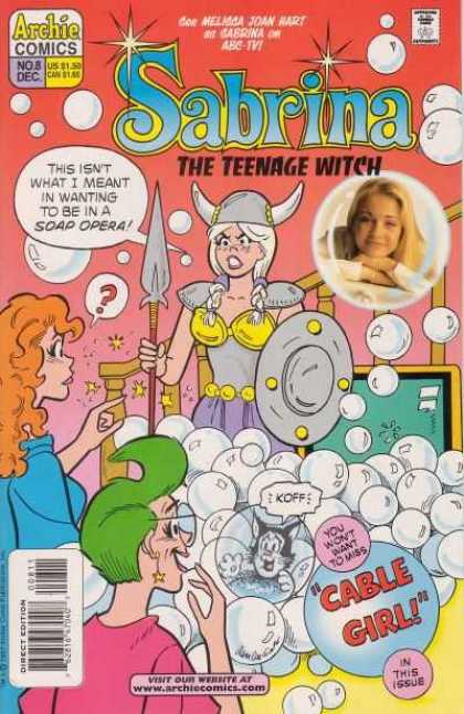 Sabrina 8 - Cable Girl - Viking Outfit - Bubbles - Green Hair - Cat In Bubble