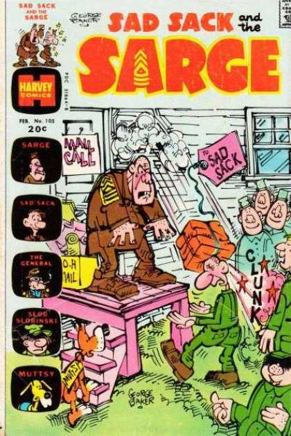 Sad Sack and the Sarge 105 - Harvey Comics - Approved By The Comics Code Authority - Clunk - Call - Feb No105