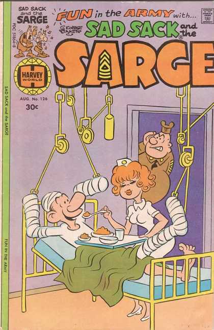 Sad Sack and the Sarge 126 - Fun In The Army - Aug No 126 - Hospital - Nurse - Bandages
