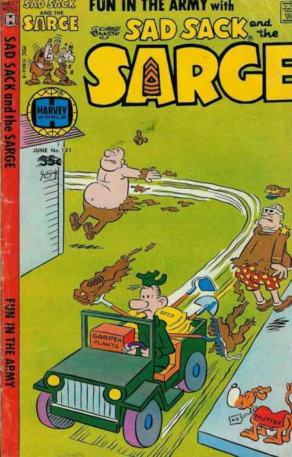Sad Sack and the Sarge 131 - Army - George Baker - Muttsy - Beatle Bailey Like - Army Jeep