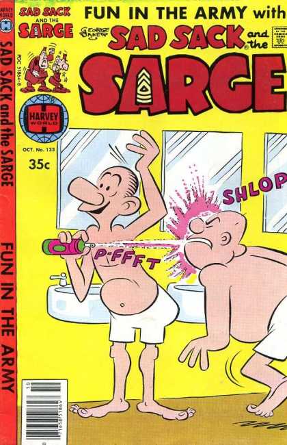 Sad Sack and the Sarge 133 - Fun In The Army - Mirrors - Harvey World - No 133 - Bathroom