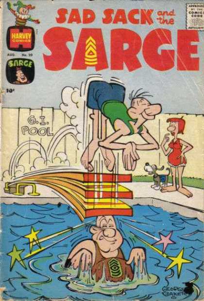 Sad Sack and the Sarge 20 - Swimming Pool - Diving Board - Accident - Head - Dog