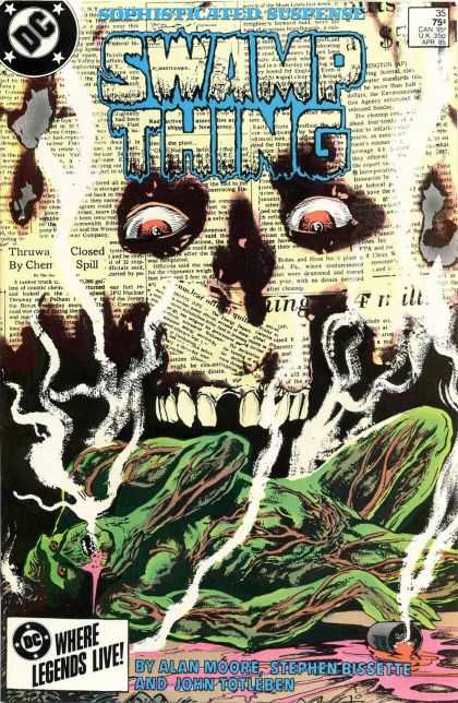 Saga of the Swamp Thing 35 - Suspense - Newspaper - Dc - Alan Moore - Monster - John Totleben