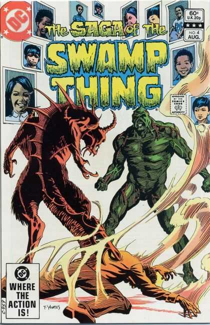 Saga of the Swamp Thing 4 - Swamp Thing - Dc Comics - Where The Action Is - Vintage Comic - Swamp Thing Versus Monster - Thomas Yeates