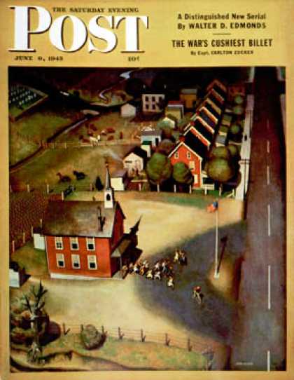 Saturday Evening Post - 1945-06-09: School's Out (John Falter)
